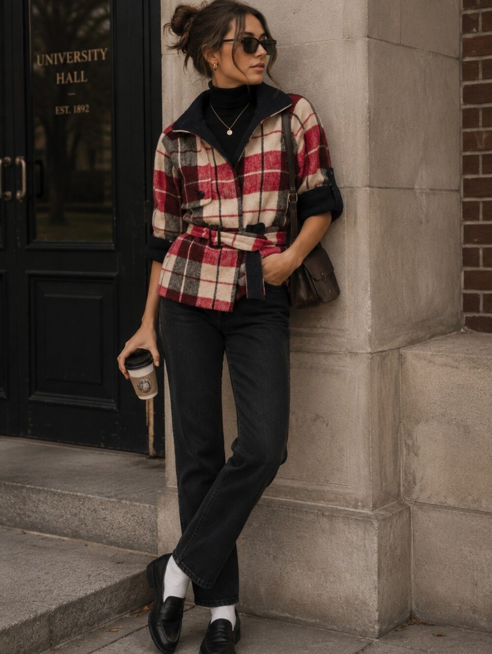 MM Couture Plaid Coat SZ S